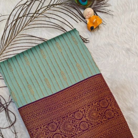 Butta soft silk saree brown (YSBS04)