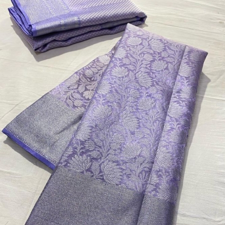 Butta soft silk saree purple(YSBS02)